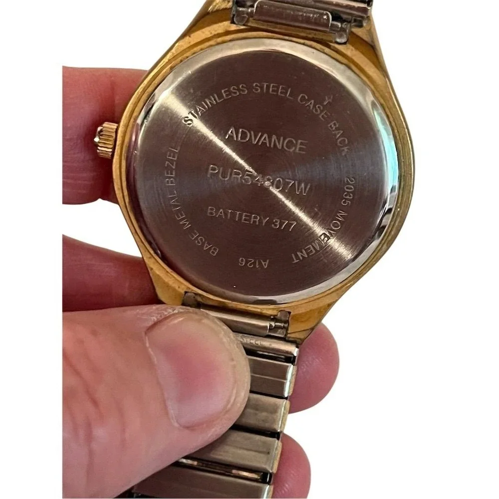 Vintage Men's Advance Quartz‎ Gold Tone Wristwatch Classic Style PUR54807W